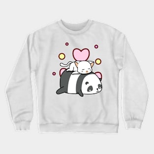 Cute Panda Sweet Sleep with Kitty Crewneck Sweatshirt